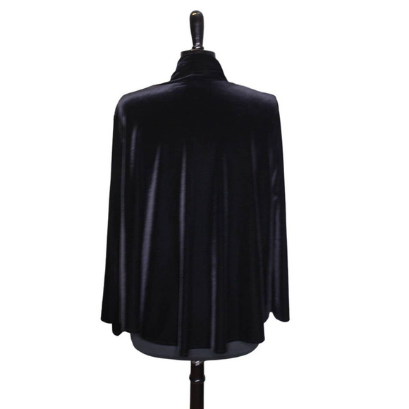 Vintage Kiki Black Velour Blazer Cape Jacket - Picture 2 of 3